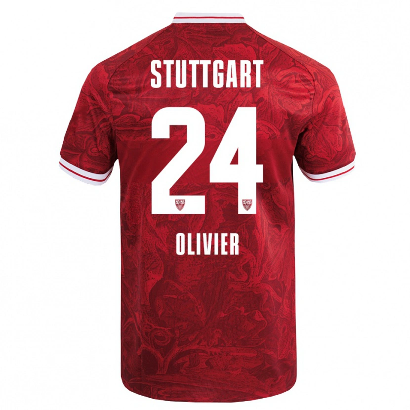 Danxen Herren Christopher Olivier #24 Rot Schwarz Auswärtstrikot Trikot 2025/26 T-Shirt