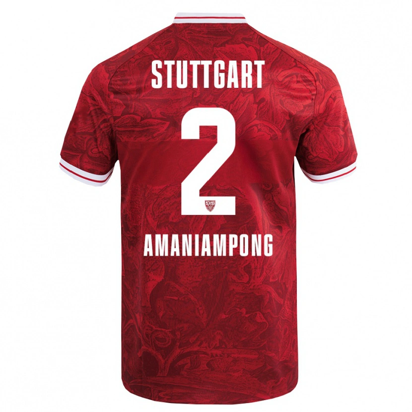 Danxen Herren Kaden Amaniampong #2 Rot Schwarz Auswärtstrikot Trikot 2025/26 T-Shirt