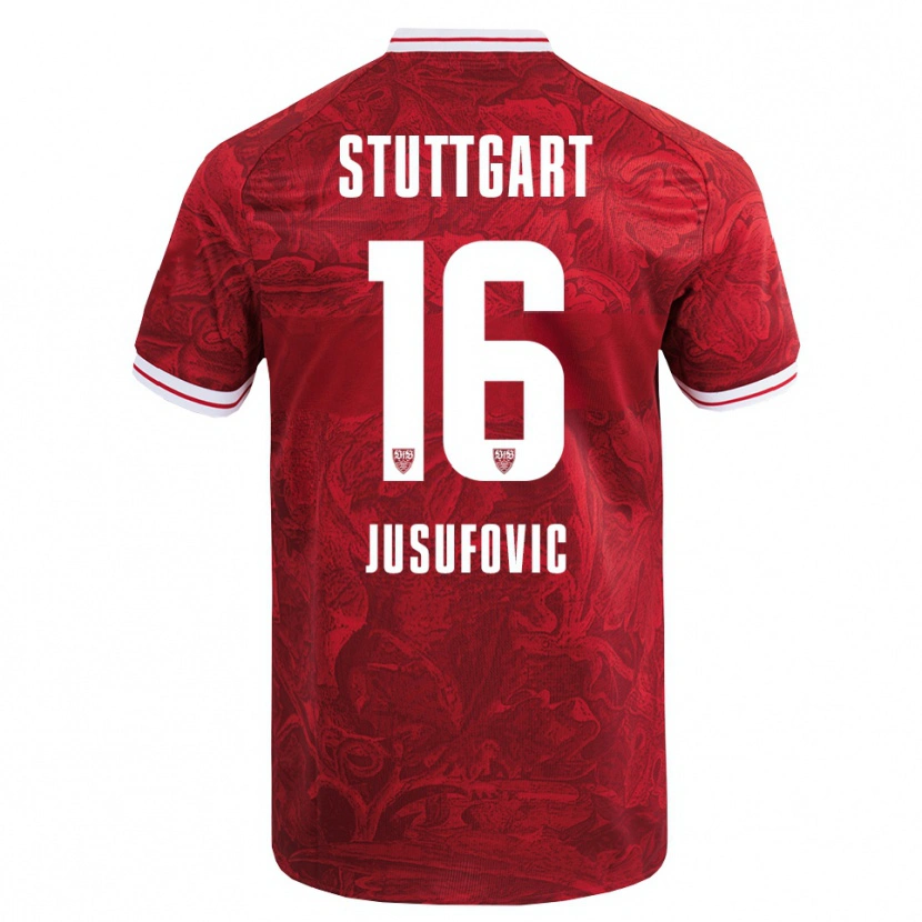 Danxen Herren Farah Jusufović #16 Rot Schwarz Auswärtstrikot Trikot 2025/26 T-Shirt
