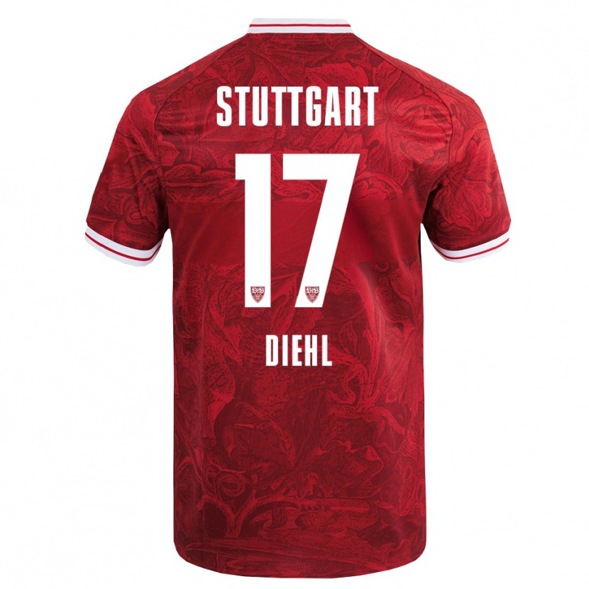 Danxen Herren Justin Diehl #17 Rot Schwarz Auswärtstrikot Trikot 2025/26 T-Shirt