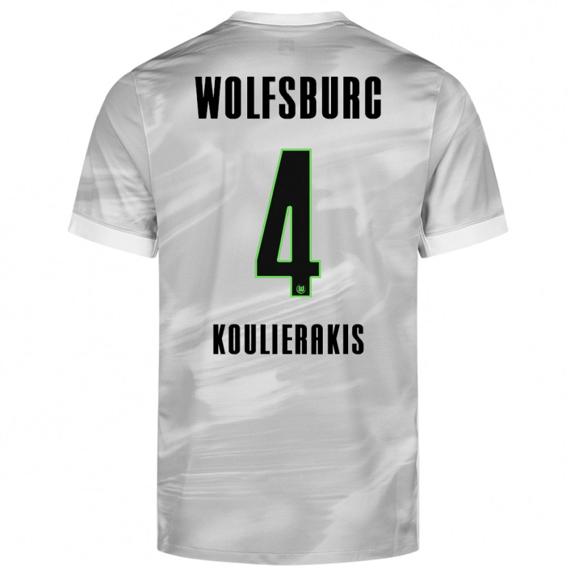 Danxen Herren Konstantinos Koulierakis #4 Grau Weiß Auswärtstrikot Trikot 2025/26 T-Shirt