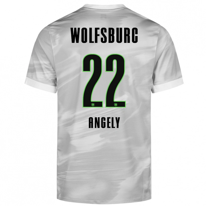Danxen Herren Mathys Angély #22 Grau Weiß Auswärtstrikot Trikot 2025/26 T-Shirt