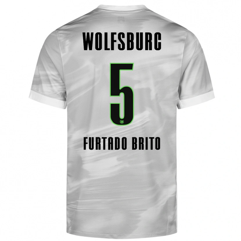 Danxen Herren Dinaylo Furtado Brito #5 Grau Weiß Auswärtstrikot Trikot 2025/26 T-Shirt