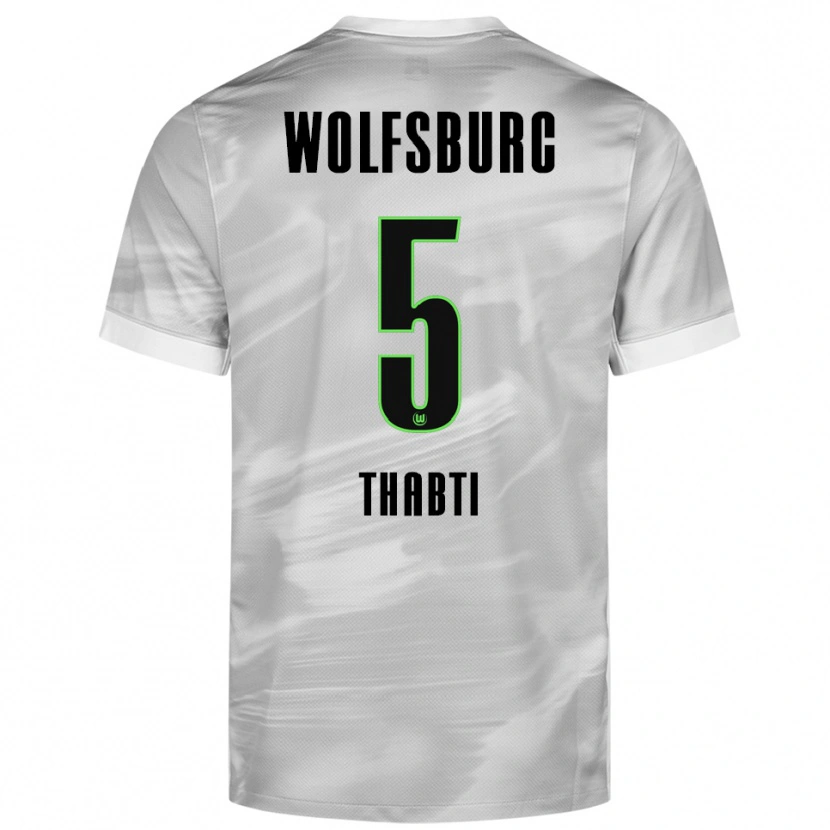 Danxen Herren Mohamed Thabti #5 Grau Weiß Auswärtstrikot Trikot 2025/26 T-Shirt