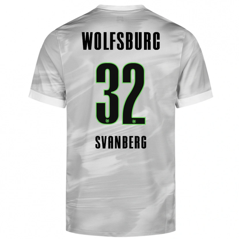 Danxen Herren Mattias Svanberg #32 Grau Weiß Auswärtstrikot Trikot 2025/26 T-Shirt