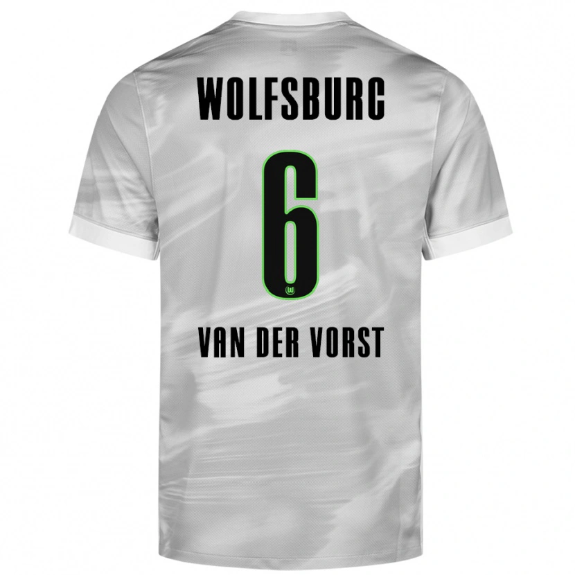 Danxen Herren Fynn Van Der Vorst #6 Grau Weiß Auswärtstrikot Trikot 2025/26 T-Shirt