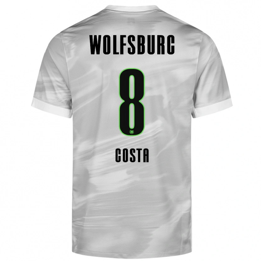 Danxen Herren Jesse Costa #8 Grau Weiß Auswärtstrikot Trikot 2025/26 T-Shirt