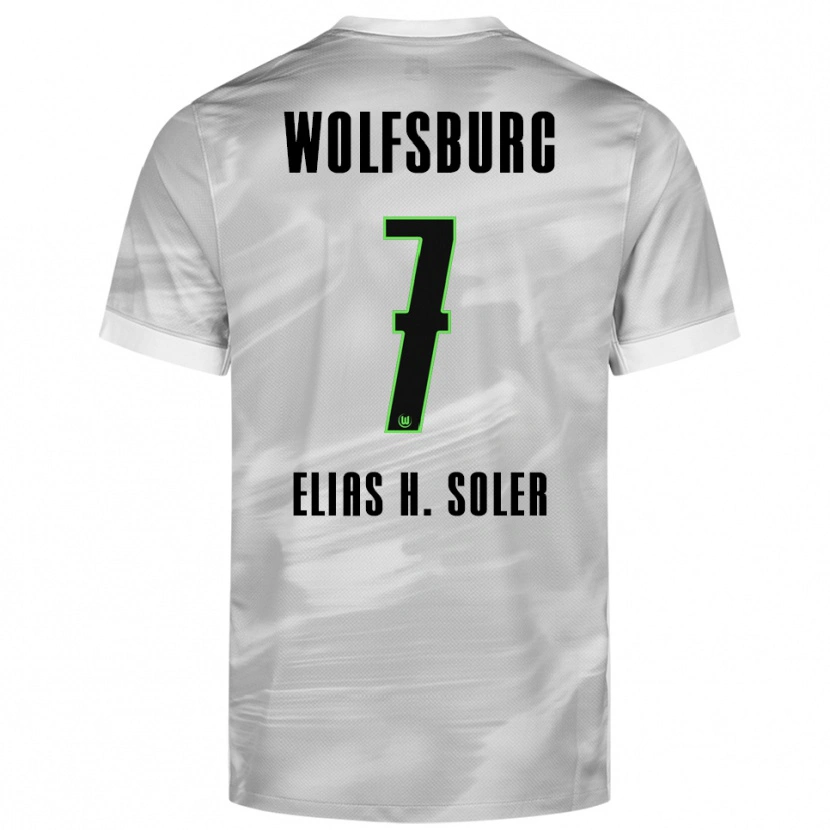 Danxen Herren Elias Hernandez Soler #7 Grau Weiß Auswärtstrikot Trikot 2025/26 T-Shirt