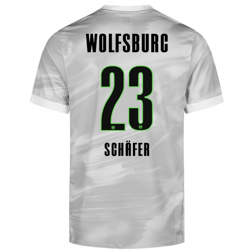 Danxen Herren Elia Schäfer #23 Grau Weiß Auswärtstrikot Trikot 2025/26 T-Shirt