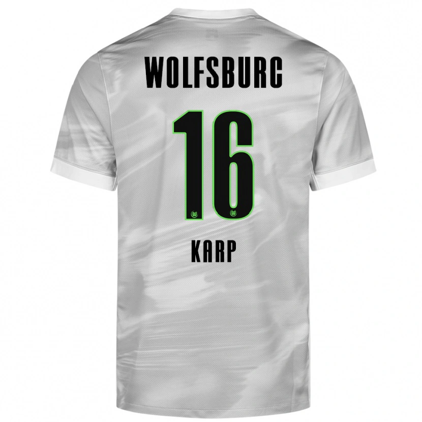 Danxen Herren Maurice Karp #16 Grau Weiß Auswärtstrikot Trikot 2025/26 T-Shirt