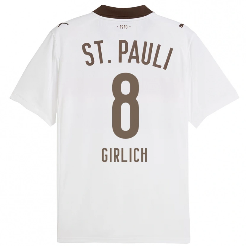 Danxen Herren Max Girlich #8 Weiß Rot Auswärtstrikot Trikot 2025/26 T-Shirt