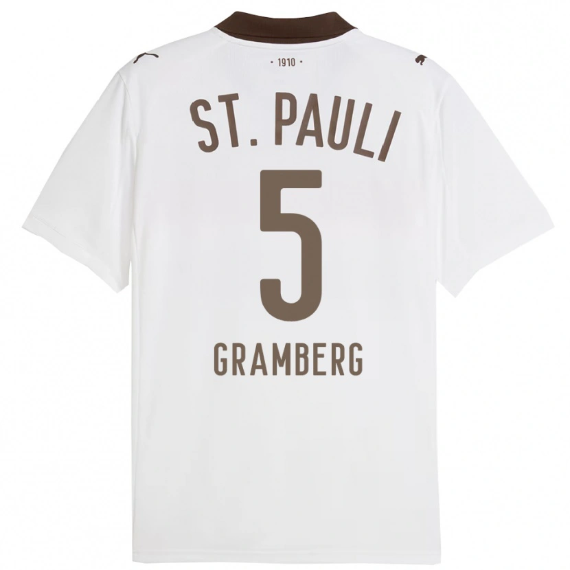 Danxen Herren Jamel Gramberg #5 Weiß Rot Auswärtstrikot Trikot 2025/26 T-Shirt