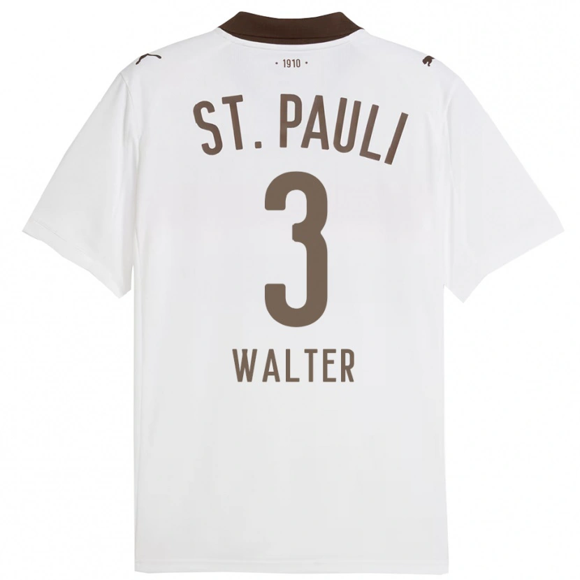 Danxen Herren Maximilian Walter #3 Weiß Rot Auswärtstrikot Trikot 2025/26 T-Shirt