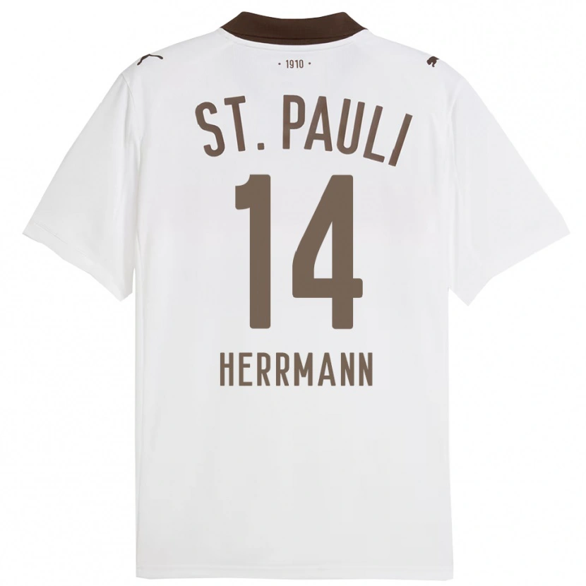 Danxen Herren Mats Herrmann #14 Weiß Rot Auswärtstrikot Trikot 2025/26 T-Shirt