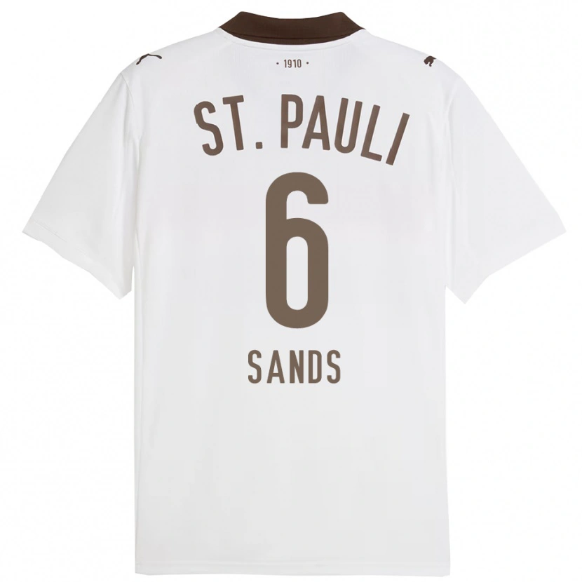 Danxen Herren James Sands #6 Weiß Rot Auswärtstrikot Trikot 2025/26 T-Shirt