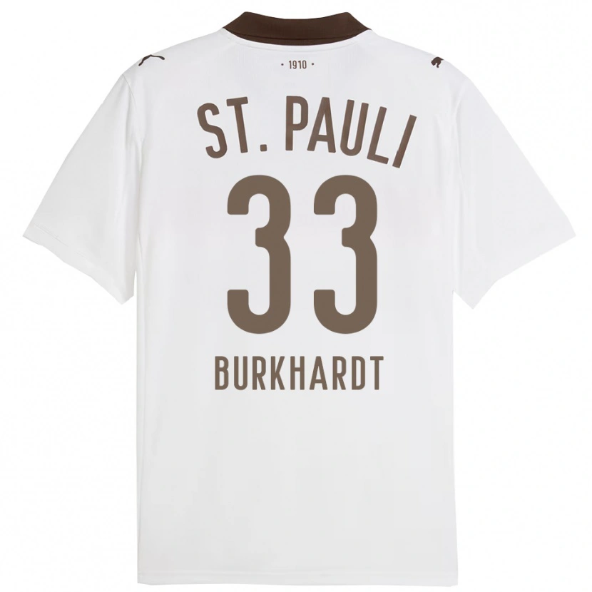 Danxen Herren Jannik Burkhardt #33 Weiß Rot Auswärtstrikot Trikot 2025/26 T-Shirt