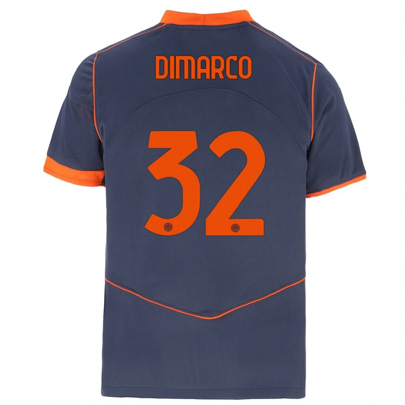 Danxen Herren Federico Dimarco #32 Grau Orange Ausweichtrikot Trikot 2025/26 T-Shirt