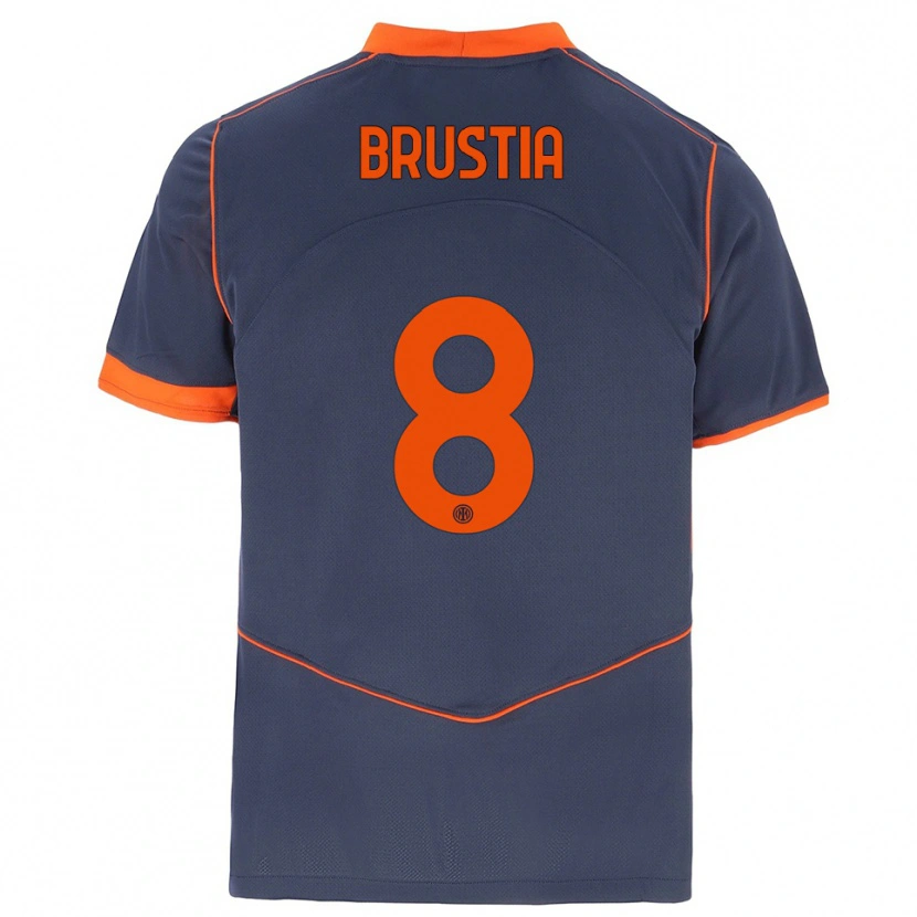 Danxen Herren Martina Brustia #8 Grau Orange Ausweichtrikot Trikot 2025/26 T-Shirt