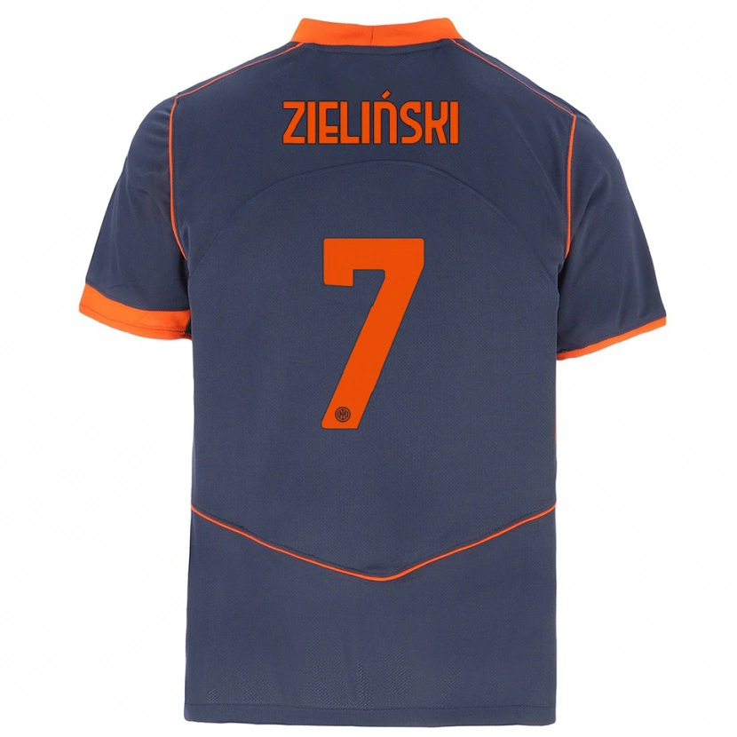 Danxen Herren Piotr Zieliński #7 Grau Orange Ausweichtrikot Trikot 2025/26 T-Shirt