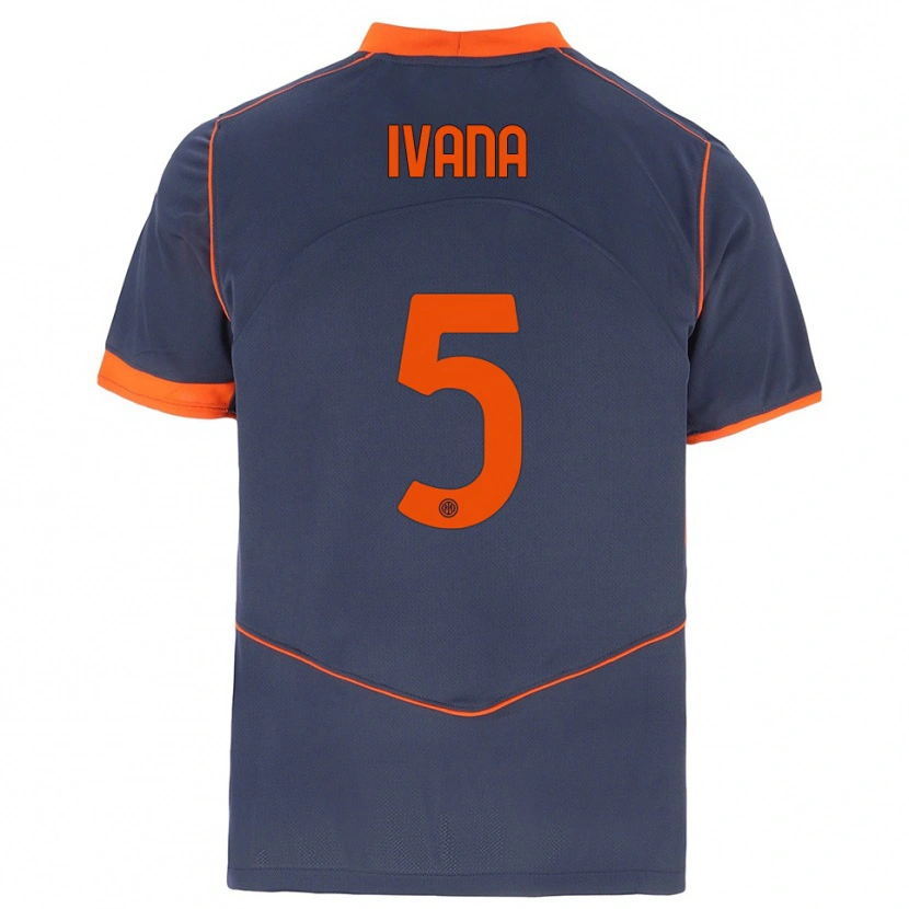 Danxen Herren Ivana Andrés Sanz #5 Grau Orange Ausweichtrikot Trikot 2025/26 T-Shirt