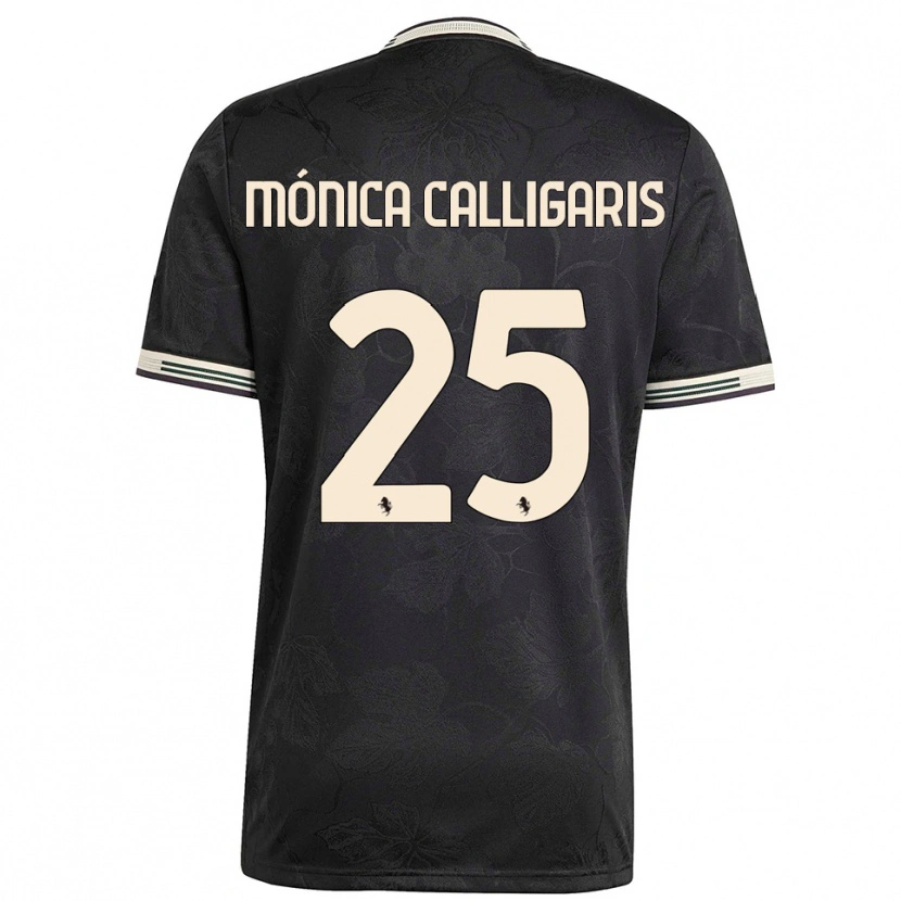 Danxen Herren Viola Mónica Calligaris #25 Schwarz Weiß Grün Ausweichtrikot Trikot 2025/26 T-Shirt