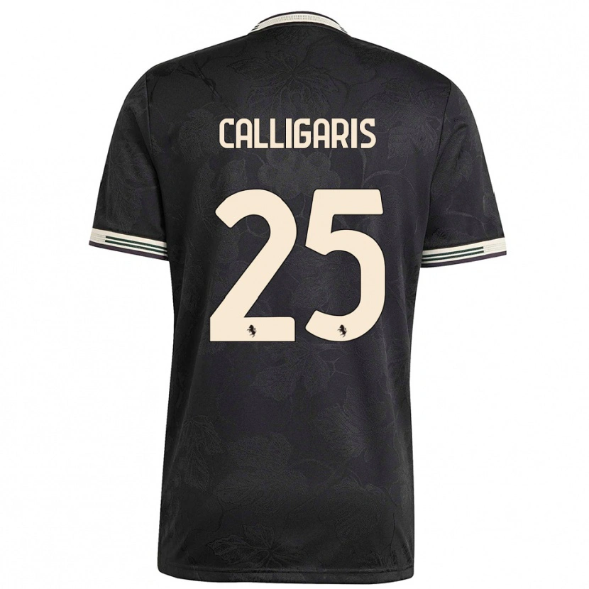Danxen Herren Viola Calligaris #25 Schwarz Weiß Grün Ausweichtrikot Trikot 2025/26 T-Shirt