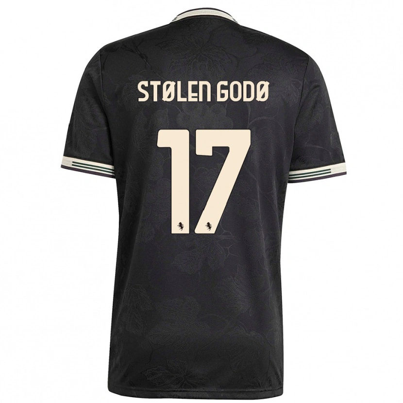 Danxen Herren Emma Stølen Godø #17 Schwarz Weiß Grün Ausweichtrikot Trikot 2025/26 T-Shirt