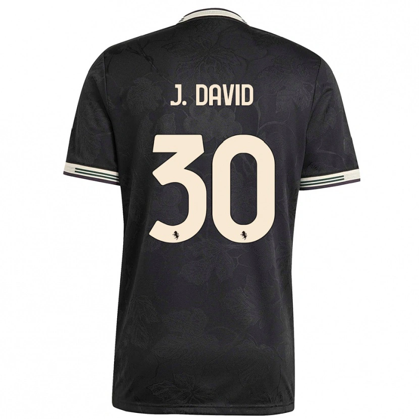 Danxen Herren Jonathan David #30 Schwarz Weiß Grün Ausweichtrikot Trikot 2025/26 T-Shirt