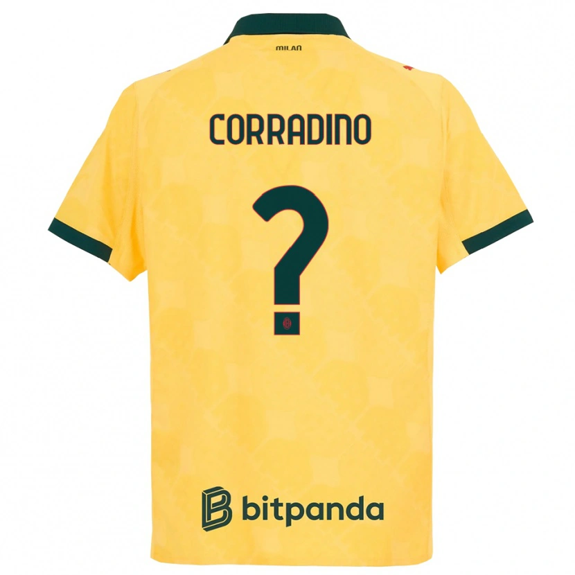 Danxen Herren Riccardo Corradino #0 Gelb Schwarz Ausweichtrikot Trikot 2025/26 T-Shirt