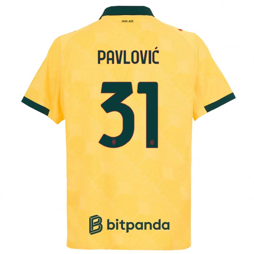 Danxen Herren Strahinja Pavlović #31 Gelb Schwarz Ausweichtrikot Trikot 2025/26 T-Shirt