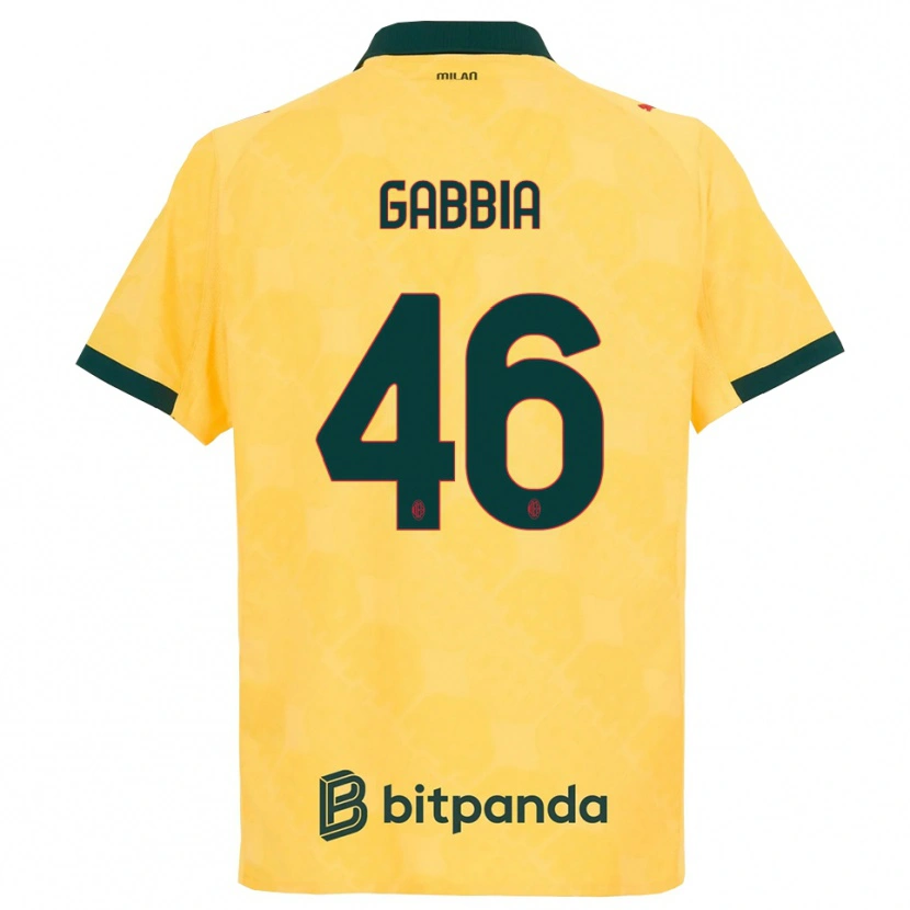 Danxen Herren Matteo Gabbia #46 Gelb Schwarz Ausweichtrikot Trikot 2025/26 T-Shirt