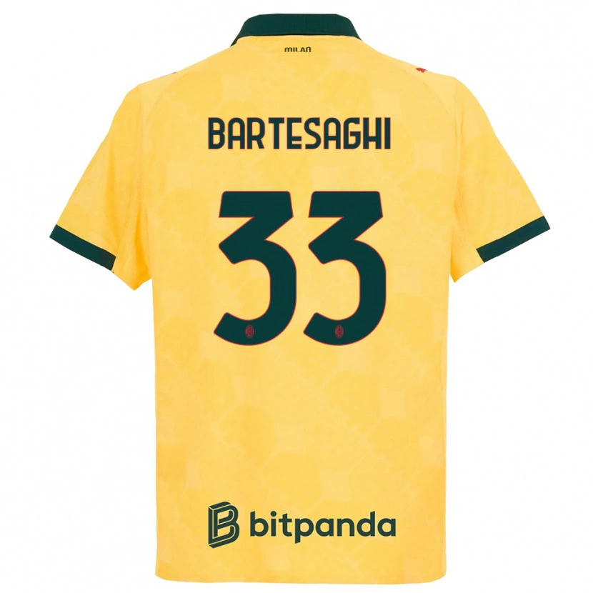 Danxen Herren Davide Bartesaghi #33 Gelb Schwarz Ausweichtrikot Trikot 2025/26 T-Shirt