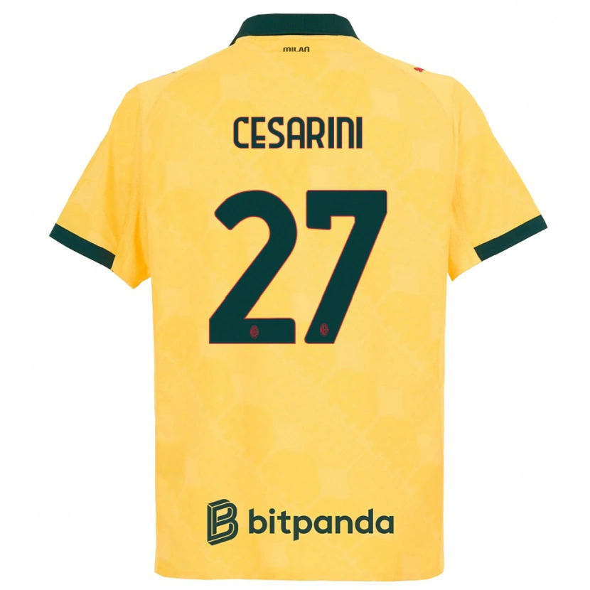 Danxen Herren Erin Maria Patrizia Cesarini #27 Gelb Schwarz Ausweichtrikot Trikot 2025/26 T-Shirt