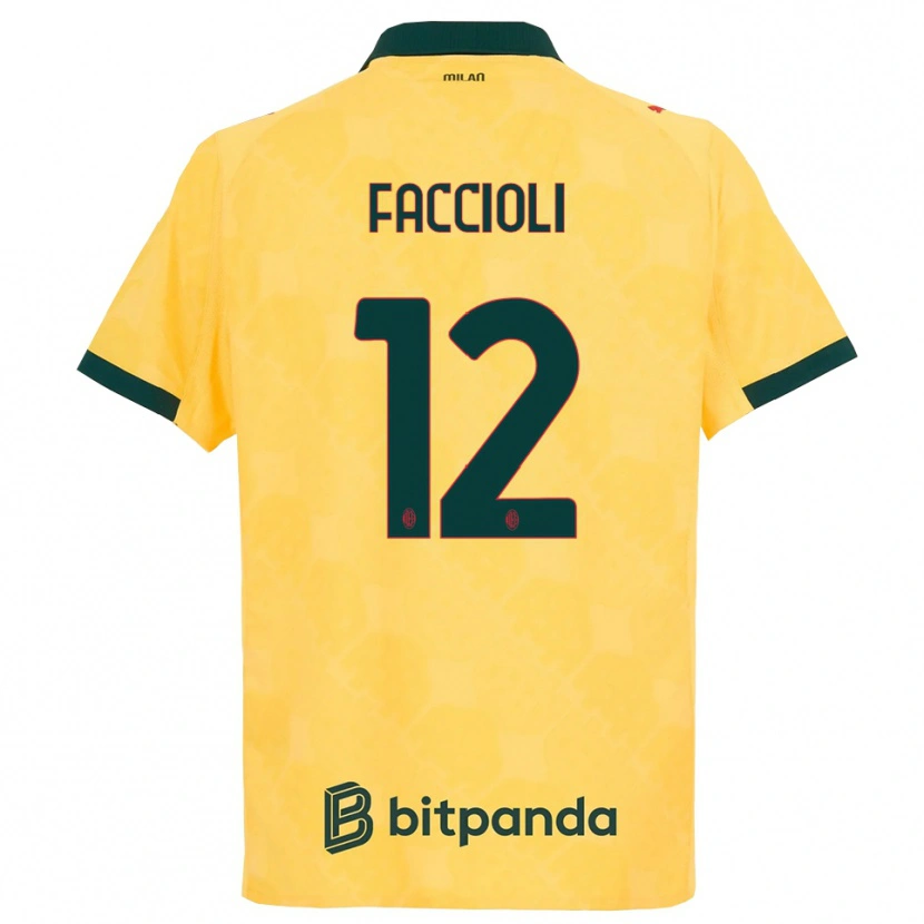 Danxen Herren Pietro Faccioli #12 Gelb Schwarz Ausweichtrikot Trikot 2025/26 T-Shirt