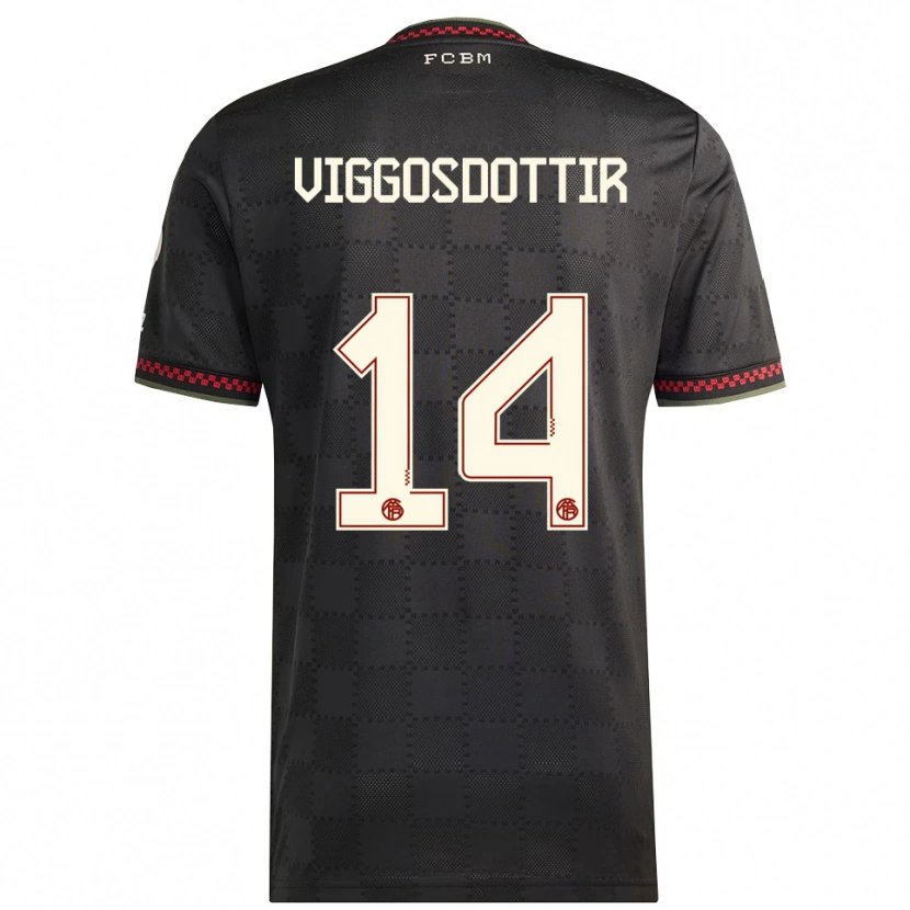 Danxen Herren Glodis Perla Viggosdottir #14 Schwarz Weiß Ausweichtrikot Trikot 2025/26 T-Shirt