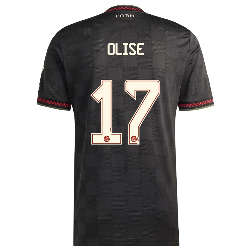 Danxen Herren Michael Olise #17 Schwarz Weiß Ausweichtrikot Trikot 2025/26 T-Shirt