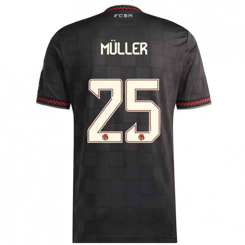 Danxen Herren Thomas Müller #25 Schwarz Weiß Ausweichtrikot Trikot 2025/26 T-Shirt
