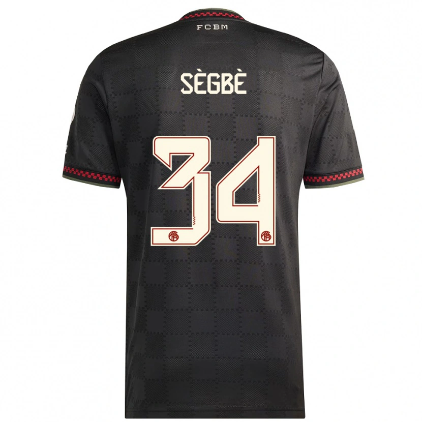 Danxen Herren Désiré Sègbè #34 Schwarz Weiß Ausweichtrikot Trikot 2025/26 T-Shirt