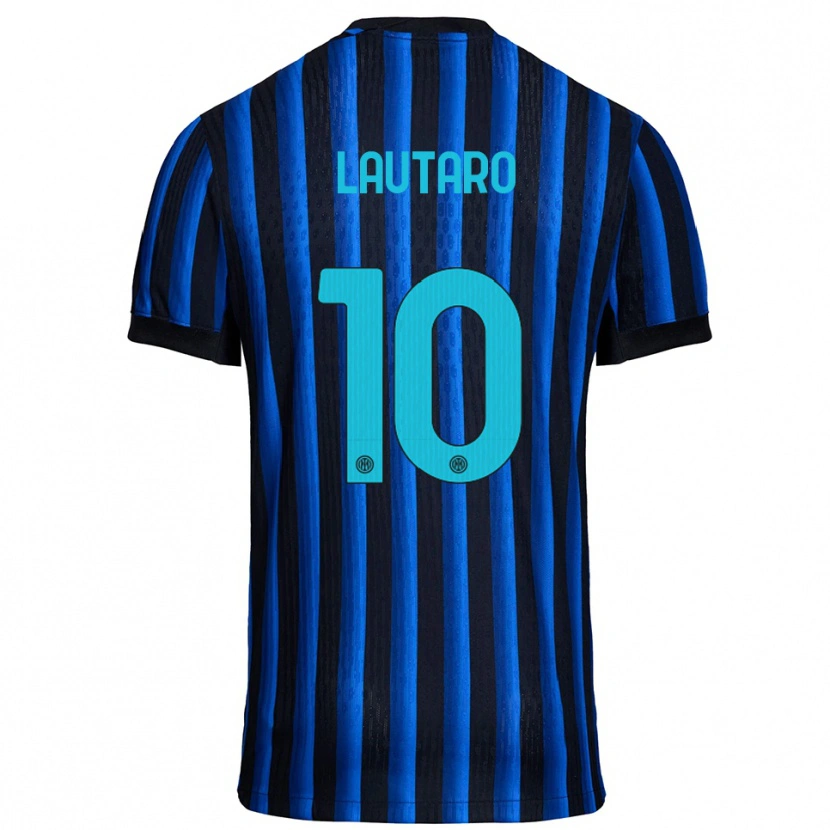 Danxen Damen Lautaro Martínez #10 Schwarz Blau Heimtrikot Trikot 2025/26 T-Shirt