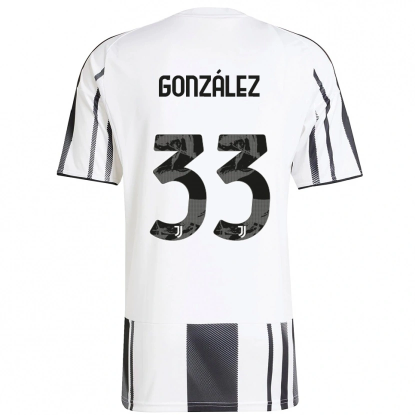 Danxen Damen Facundo González #33 Weiß Schwarz Heimtrikot Trikot 2025/26 T-Shirt