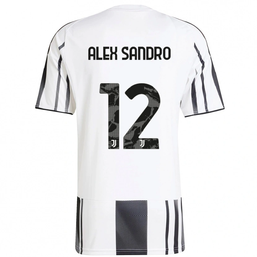 Danxen Damen Alex Sandro #12 Weiß Schwarz Heimtrikot Trikot 2025/26 T-Shirt