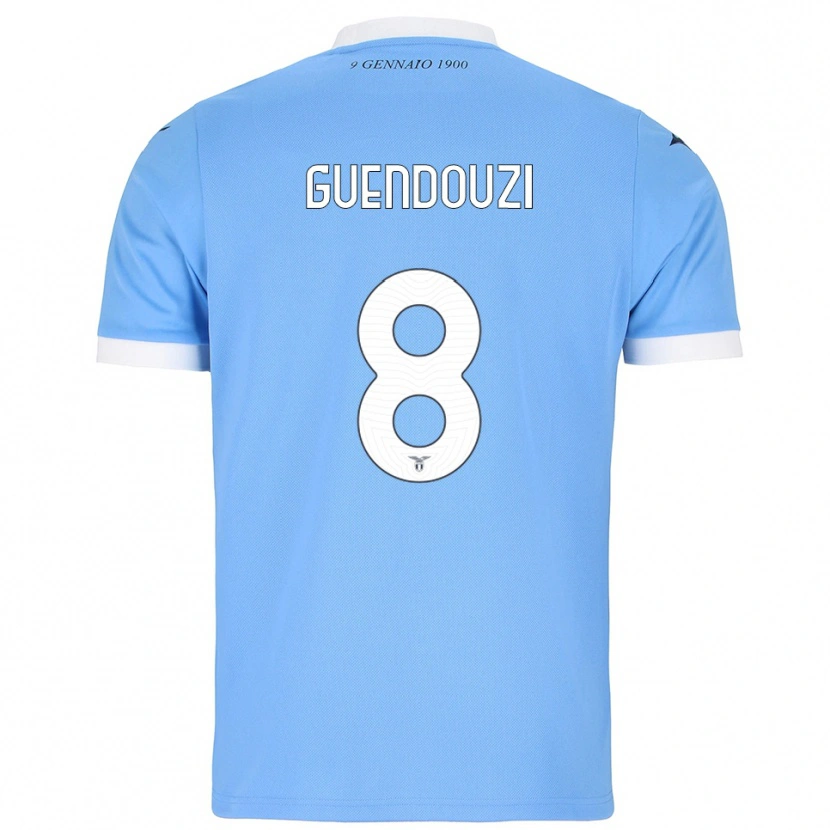 Danxen Damen Mattéo Guendouzi #8 Himmelblau Weiß Heimtrikot Trikot 2025/26 T-Shirt