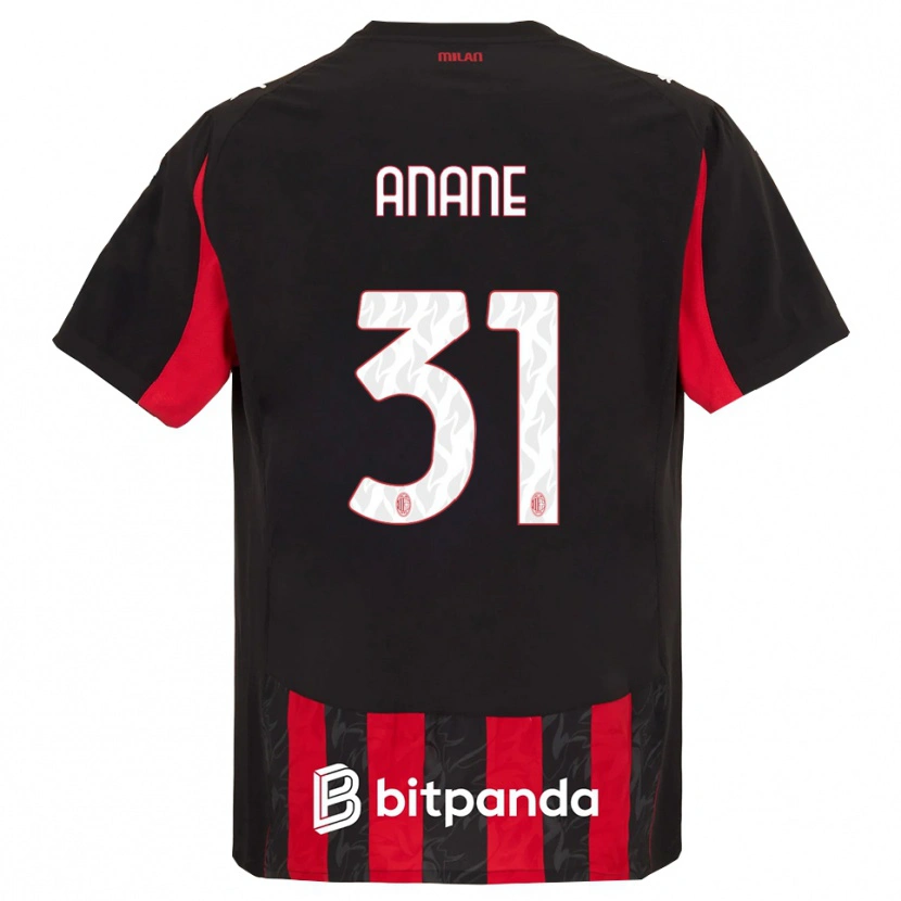 Danxen Damen Emmanuel Anane #31 Rot Schwarz Heimtrikot Trikot 2025/26 T-Shirt