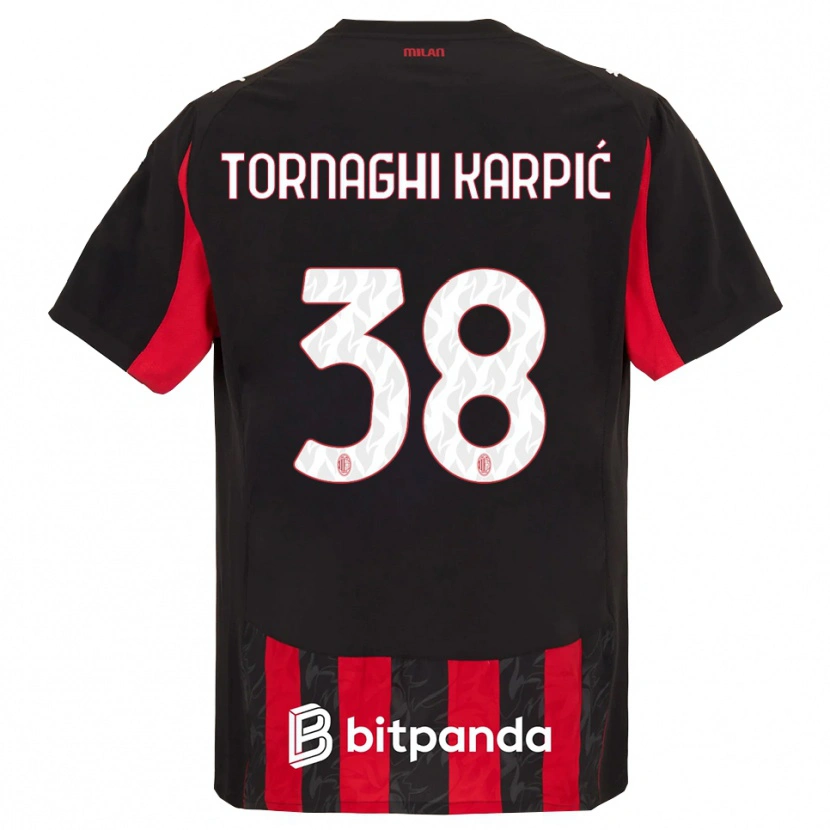 Danxen Damen Lavinia Tornaghi Karpić #38 Rot Schwarz Heimtrikot Trikot 2025/26 T-Shirt