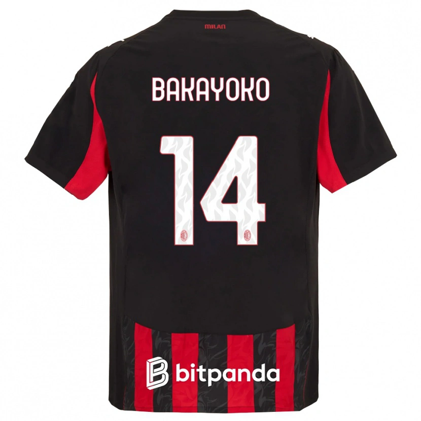 Danxen Damen Tiemoue Bakayoko #14 Rot Schwarz Heimtrikot Trikot 2025/26 T-Shirt