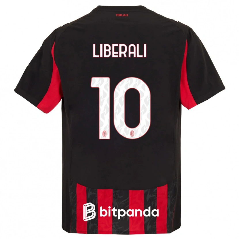 Danxen Damen Mattia Liberali #10 Rot Schwarz Heimtrikot Trikot 2025/26 T-Shirt