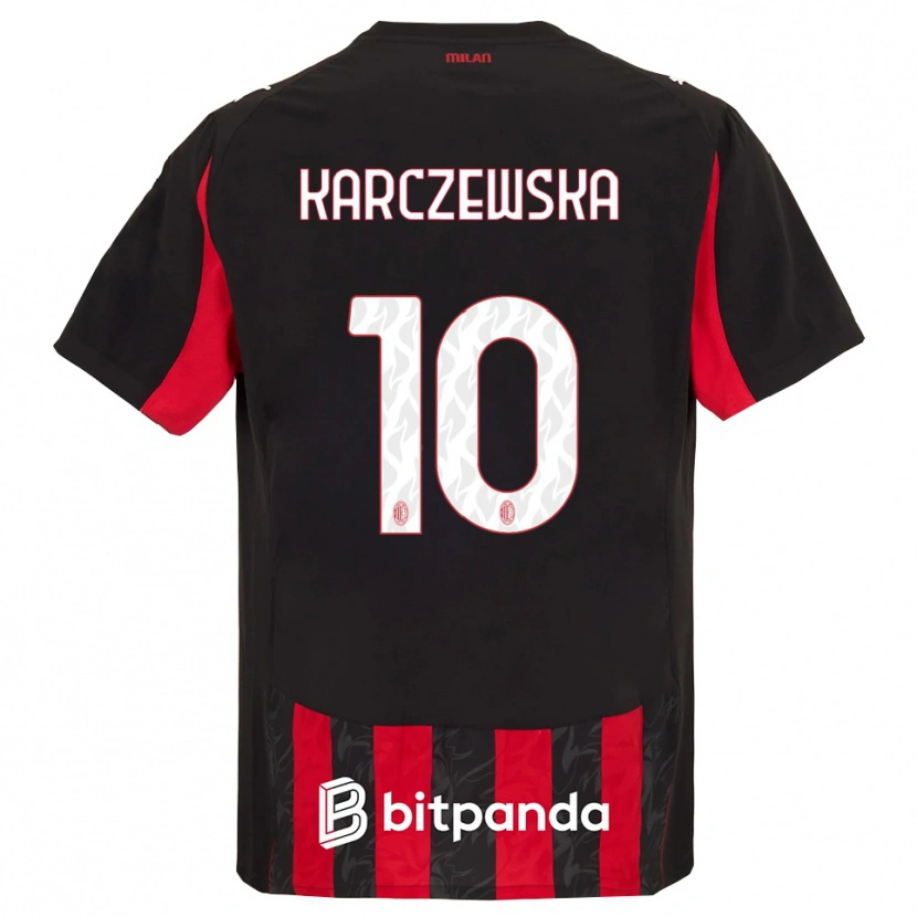 Danxen Damen Nikola Karczewska #10 Rot Schwarz Heimtrikot Trikot 2025/26 T-Shirt
