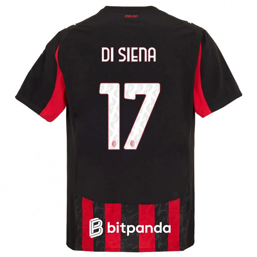 Danxen Damen Andrea Di Siena #17 Rot Schwarz Heimtrikot Trikot 2025/26 T-Shirt
