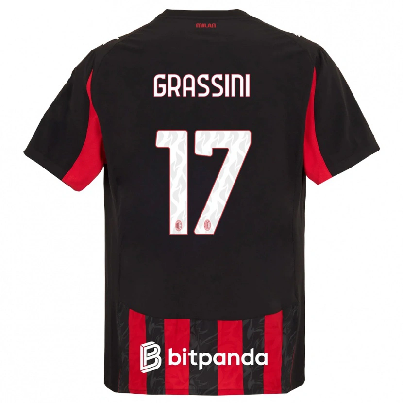 Danxen Damen Riccardo Grassini #17 Rot Schwarz Heimtrikot Trikot 2025/26 T-Shirt
