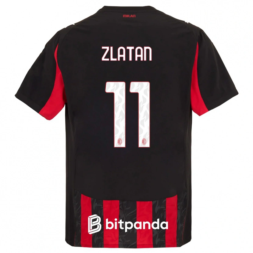 Danxen Damen Zlatan Ibrahimovic #11 Rot Schwarz Heimtrikot Trikot 2025/26 T-Shirt